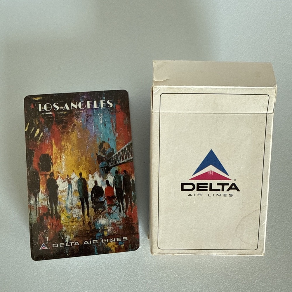 Delta Air Lines Playing Cards sealed Deck Los Angeles Vintage